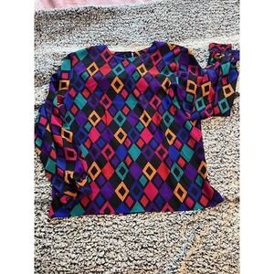 Women's Jacqueline Ferrar Geometric Blouse Size 14